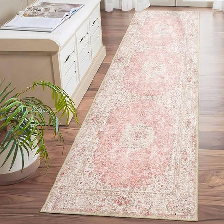 Pink Rug 3x5,Washable Area Rugs for Bedroom Living Room Kitchen Entryway,