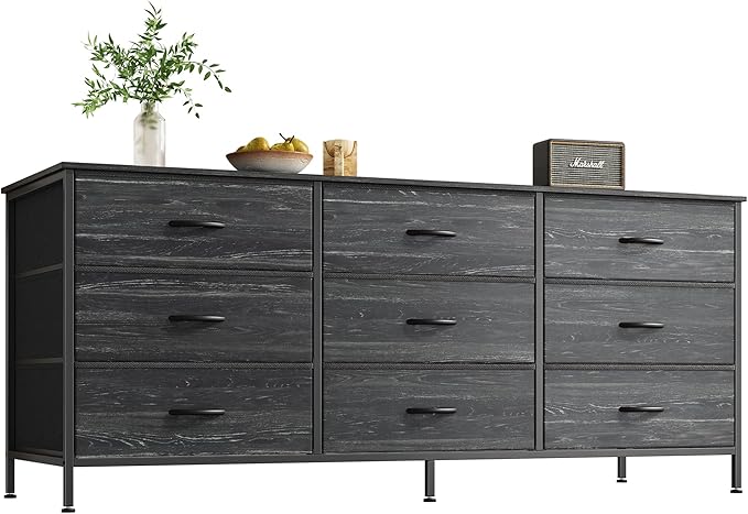 9 Drawer Dresser, 47 Inch Dresser TV Stand for 50, 55 Inch TV, Entertainment Center