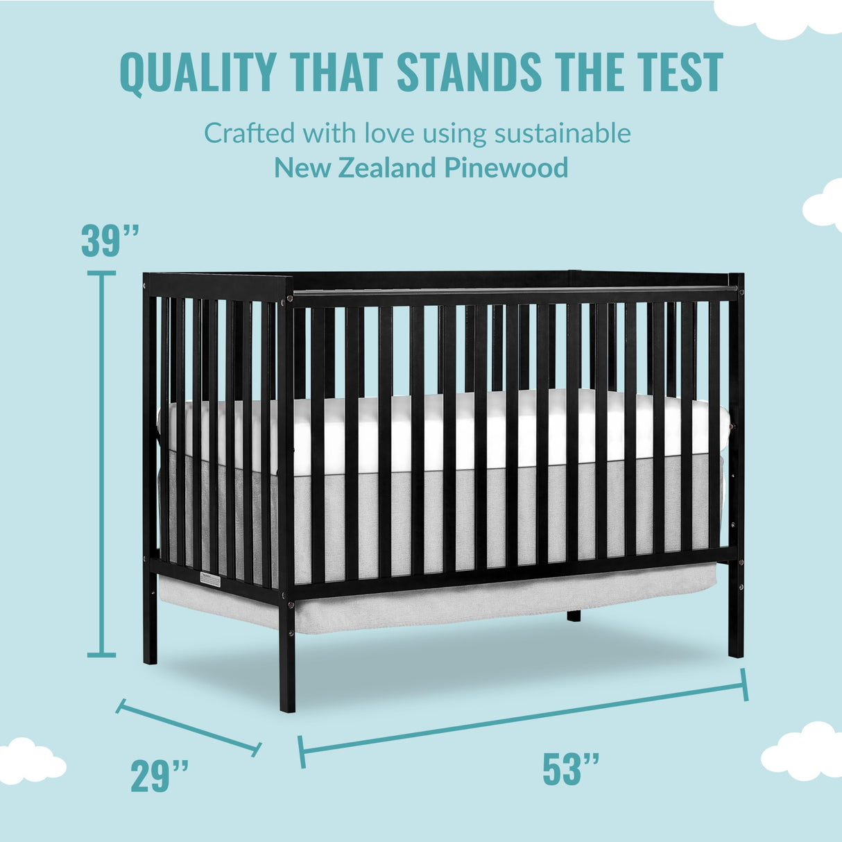 Synergy 5-In-1 Convertible Crib In Black, Greenguard Gold Certified