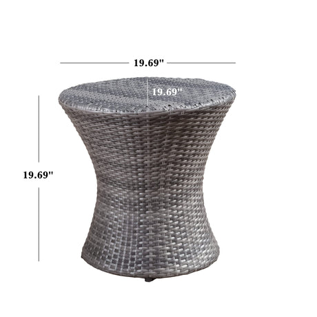 Christopher Knight Home Adriana Outdoor PE Wicker Accent Table, Grey - Bircata