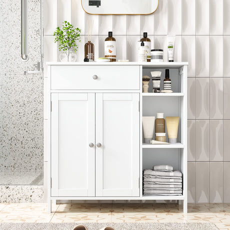 Freestanding Bathroom Cabinet with Doors, Bathroom Floor Cabinet with Drawer