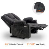 Fabric Electric Power Recliner Chair with Heat and Massage, Cup Holders, USB Charge