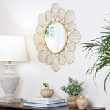 Adrina Gold Floral Petal Mirror, metallic