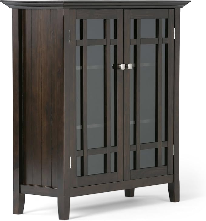 Bedford SOLID WOOD 32 inch Wide Rustic Low Storage Media Cabinet in Dark