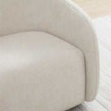 Swivel Accent Chairs for Living Room, Modern Upholstered Arm Chair for Bedroom, Fabric in Cream