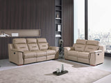 Walker Leather Match Upholstered Reclining Living Room Loveseat, Beige