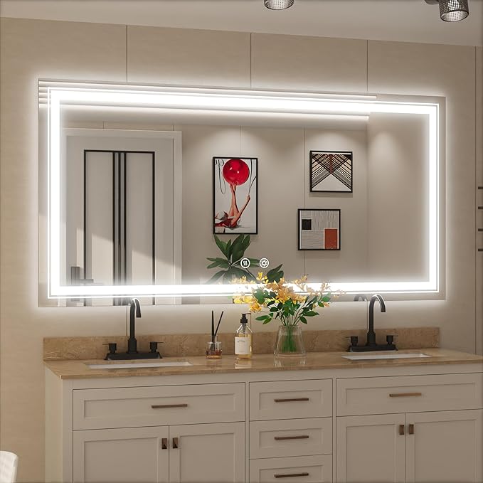 LED Bathroom Mirror, 30 x 36 Inch Anti-Fog Lighted Bathroom Mirror