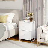 White Nightstand with Drawer for Bedroom, Small Dresser Bedside Table for Kids' Room