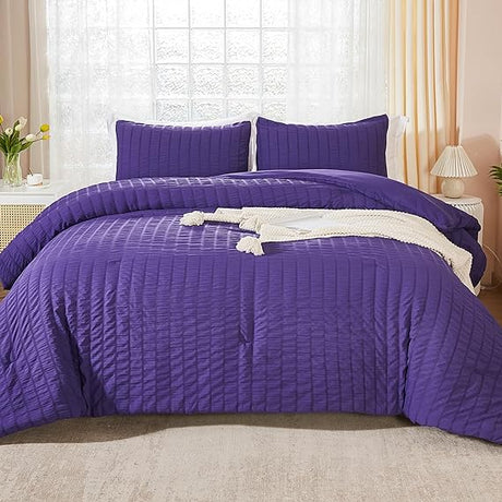 Seersucker Queen Comforter Set (90x90 inches)