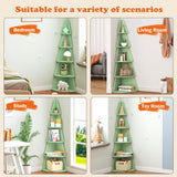 Tree BookShelf, 5 Tier Corner Book Shelf, 62" Tall Christmas Tree Corner Ladder Shelves Display Stand,