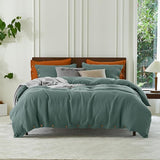 100% Pure Linen Duvet Cover Set King Size 104X90Inch 3pcs (1 Duvet Cover