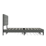 Kaya Upholstered Platform Bed Frame/Buttonless Tufting/Mattress Foundation/Wood