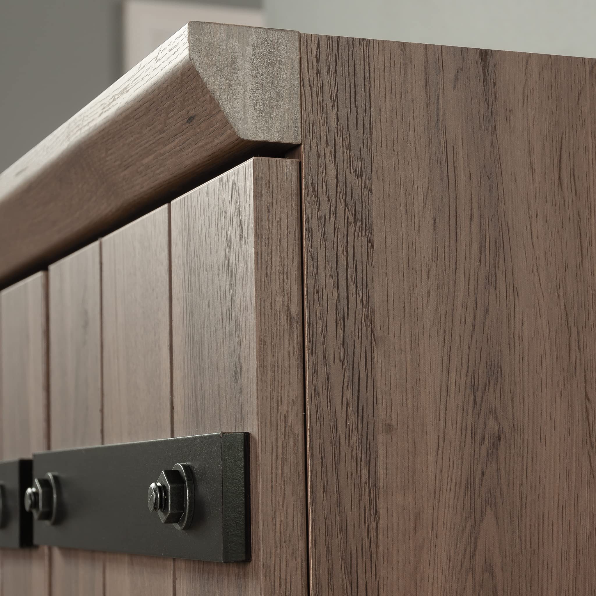 2-Door Farmhouse Storage Cabinet/Pantry cabinets, Salt Oak Finish