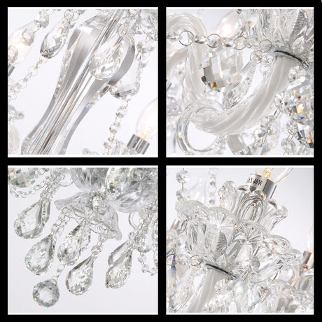 Clear K9 Crystal Chandelier Lighting,15 Light Modern Luxurious Crystal Candle Pendant