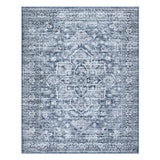 Lahome Oriental Washable Rugs 8x10, Blue 8x10 Area Rugs for Living Room Soft Ultra-Thin Washable Rug, Traditional Bedroom Rug Non Shedding Dining Room Rug for Under Table Office(8x10ft,Blue)