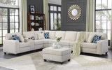 L Shape Chenille Modular Sectional Sofa with Ottoman, 9 Pieces Upholstered Couch