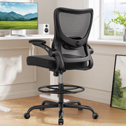 Tall Drafting Chair with Lumbar Support and Adjustable Footrest