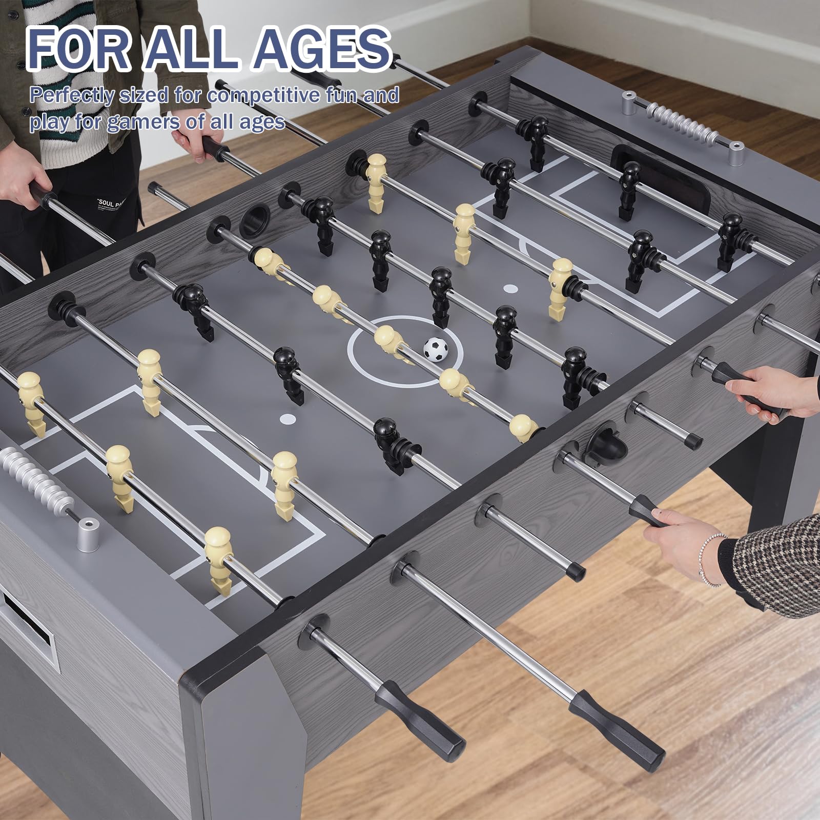 Foosball Table, 54" Large Size Soccer Game Table for Kids and Adults