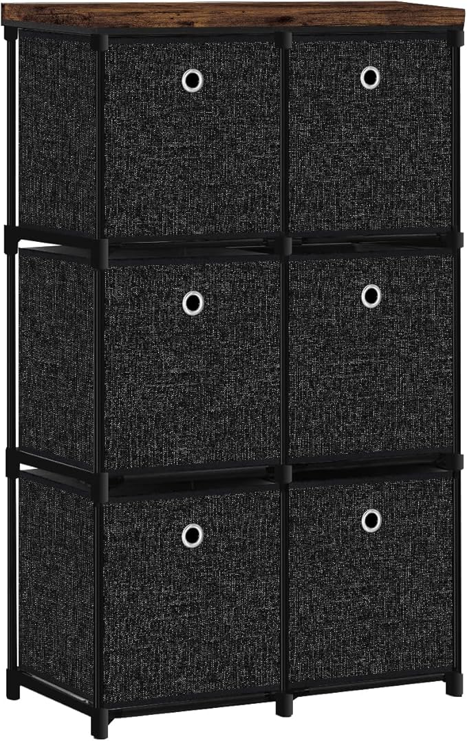 Small Fabric Dresser with 6 Drawers, Tall Cube Organizer for Closet, Storage Drawer Unit