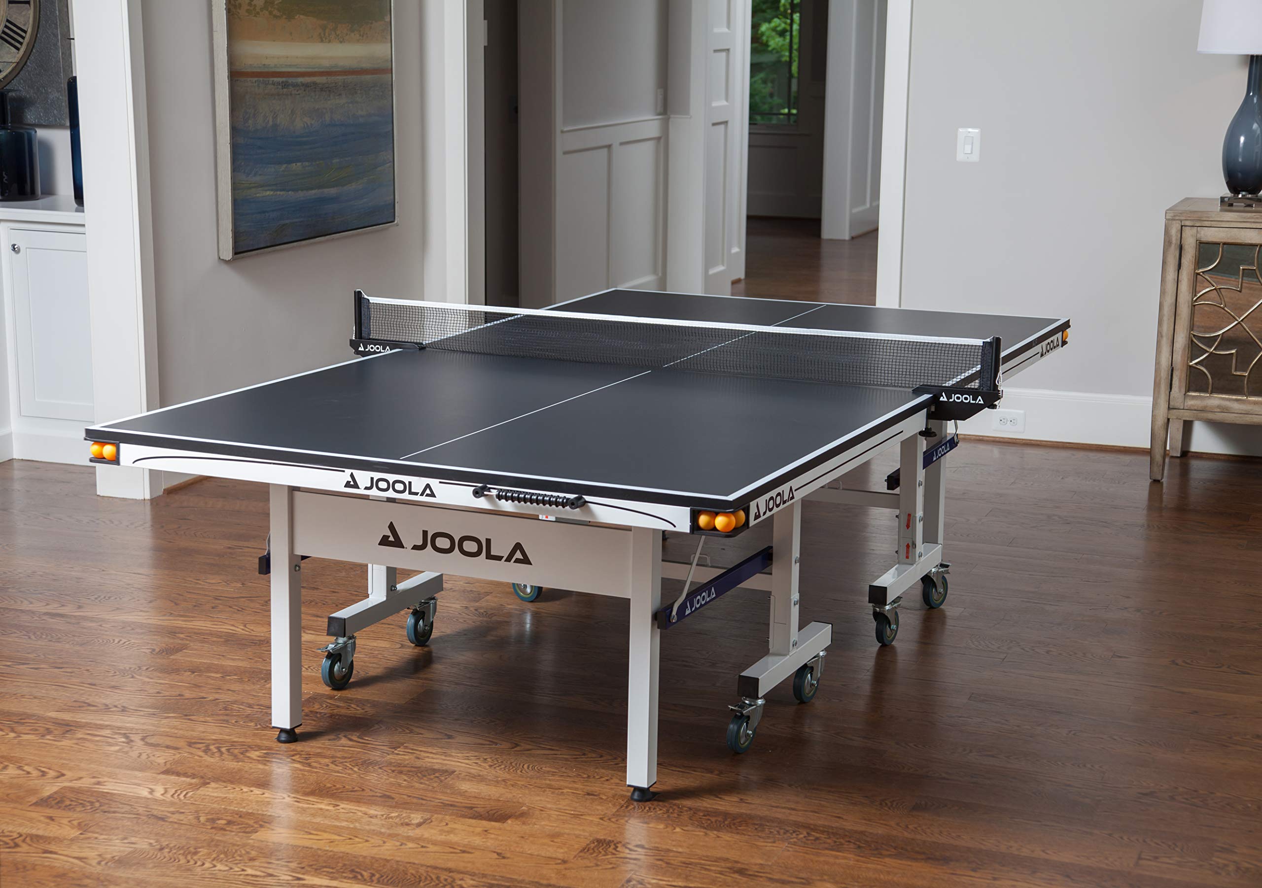 Rally TL Professional MDF Indoor Ping Pong Table w/ Quick Clamp Table Tennis Net & Post Set - 10 Minute
