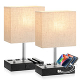 Bedside Lamps for Bedroom Set of 2, Kakanuo Fully Dimmable Small Beige Nightstand Lamps