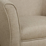 Modern Barrel Accent Chair, Flax Brown