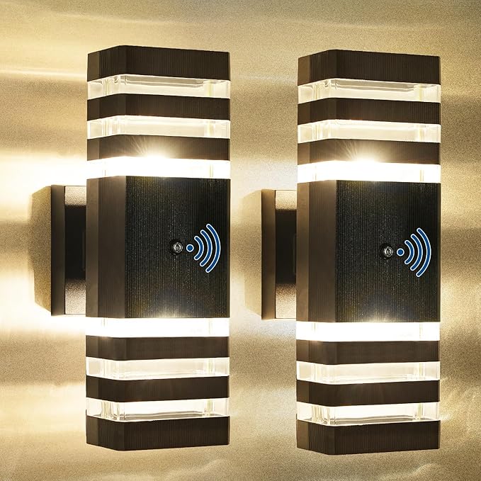2 Pack Motion Sensor Outdoor Wall Light Fixture Up Down Porch Lights