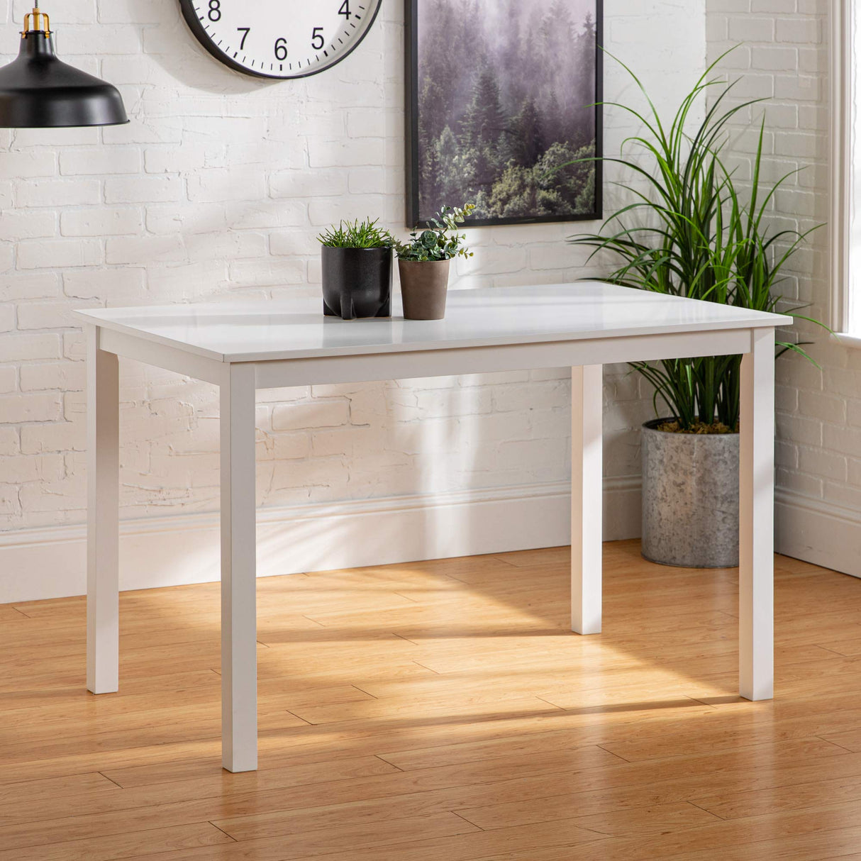 4 Person Modern Farmhouse Wood Small Dining Table Dining Room Kitchen Table Set 4