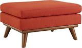 Engage Mid-Century Modern Upholstered Fabric Loveseat in Citrus