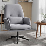 High Back Fabric Office Chair - Cross-Legged Desk Chair with Armrests