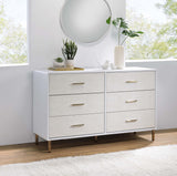 Furniture 6 Drawers Wooden Dresser, White