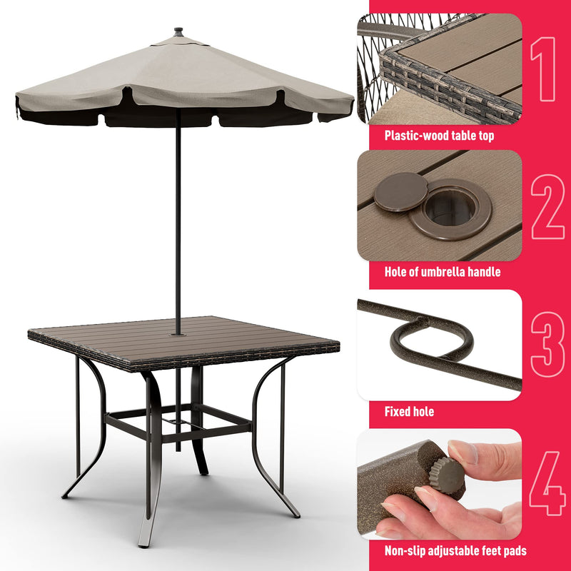 Weather Resistant PE Rattan Table and Chairs