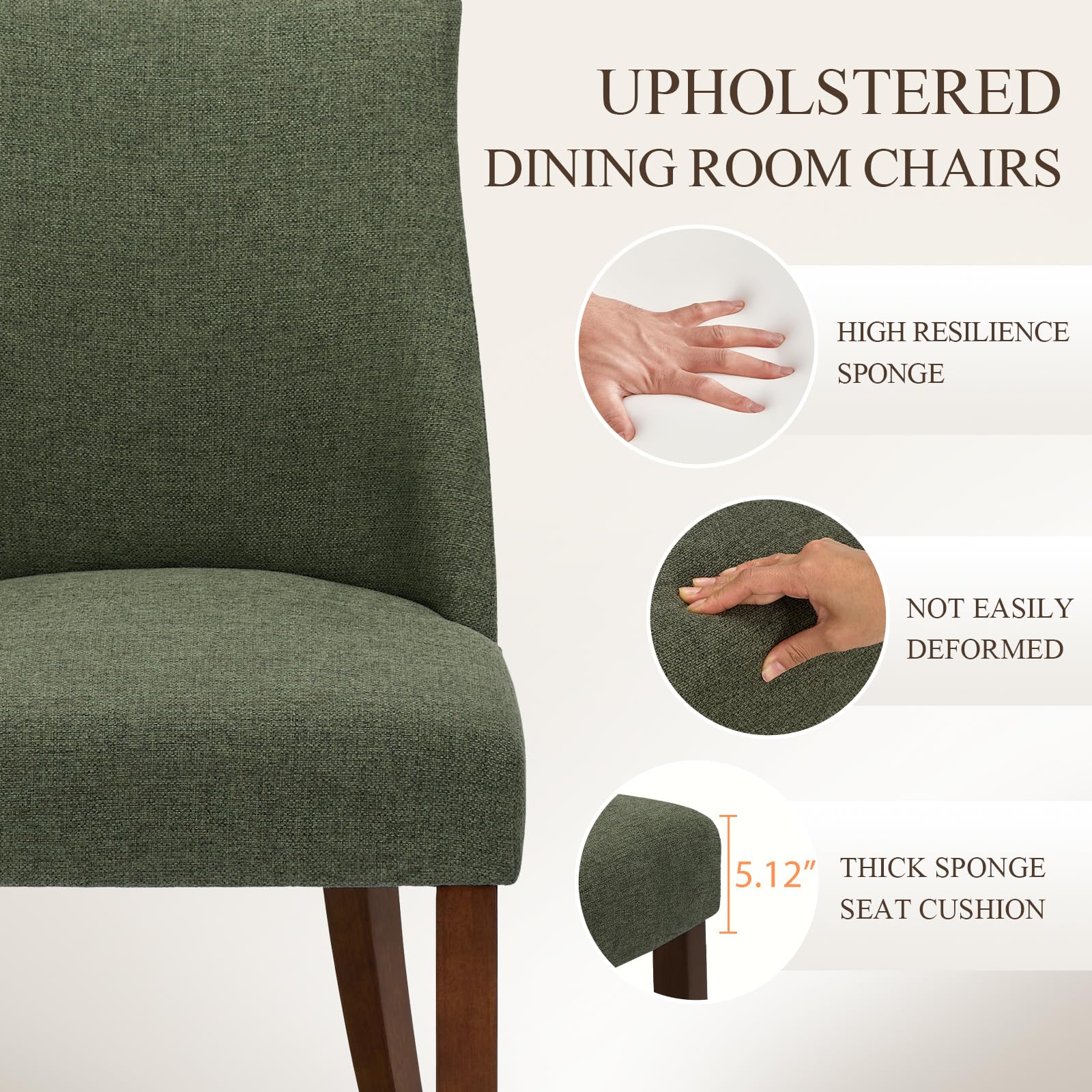 Mid-Century Modern Upholstered Dining Chairs - Set of 4