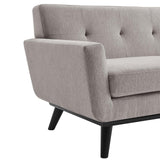 Engage Herringbone Fabric Loveseat, Light Gray