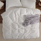 Bedsure 100% Washed Cotton Duvet Cover King Size - Minimalist Natural White Cotton Duvet Cover for All Seasons - 3 Pieces Plain Simple Duvet Cover Set with 2 Pillow Shams (White, King, 104"x90")