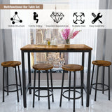 Bar Table Set,Industrial Bar Table and Chairs Set,5 Pcs Dining Table Set Counter