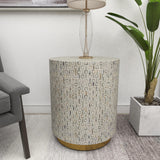 Contemporary Mother of Pearl Stool Accent,