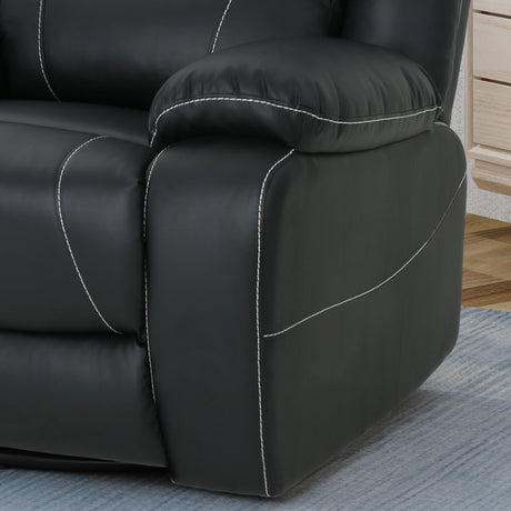 Deal Furniture Teresa Classic Tufted Leather Swivel Recliner, Black 37.5D x 39W x 39.75H