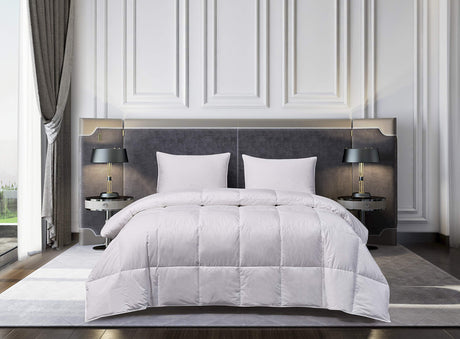 Oversized Hungarian White Goose Down Comforter King in White color