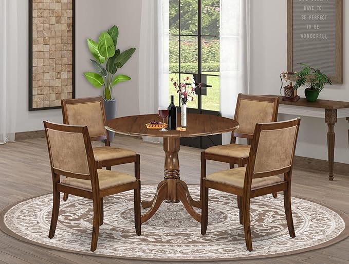 DLX13-AWA-04 3-piece Modern set includes a Round Kitchen Table and 2 Light