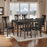 7-Piece Cappuccino Dining Room/Kitchen Table Set,