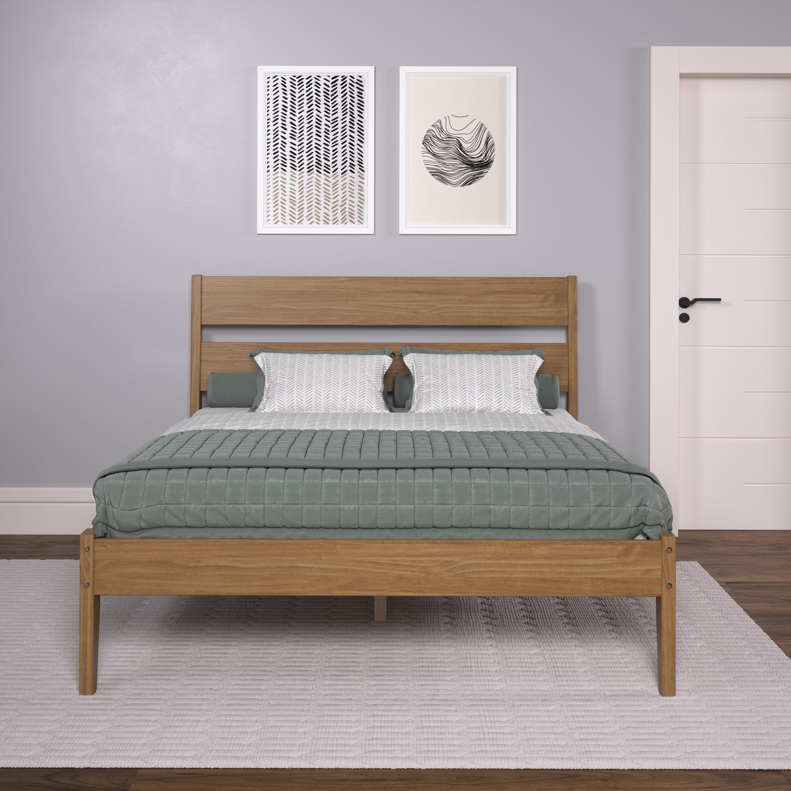 Low Board Queen Urban Oak Platform Bed