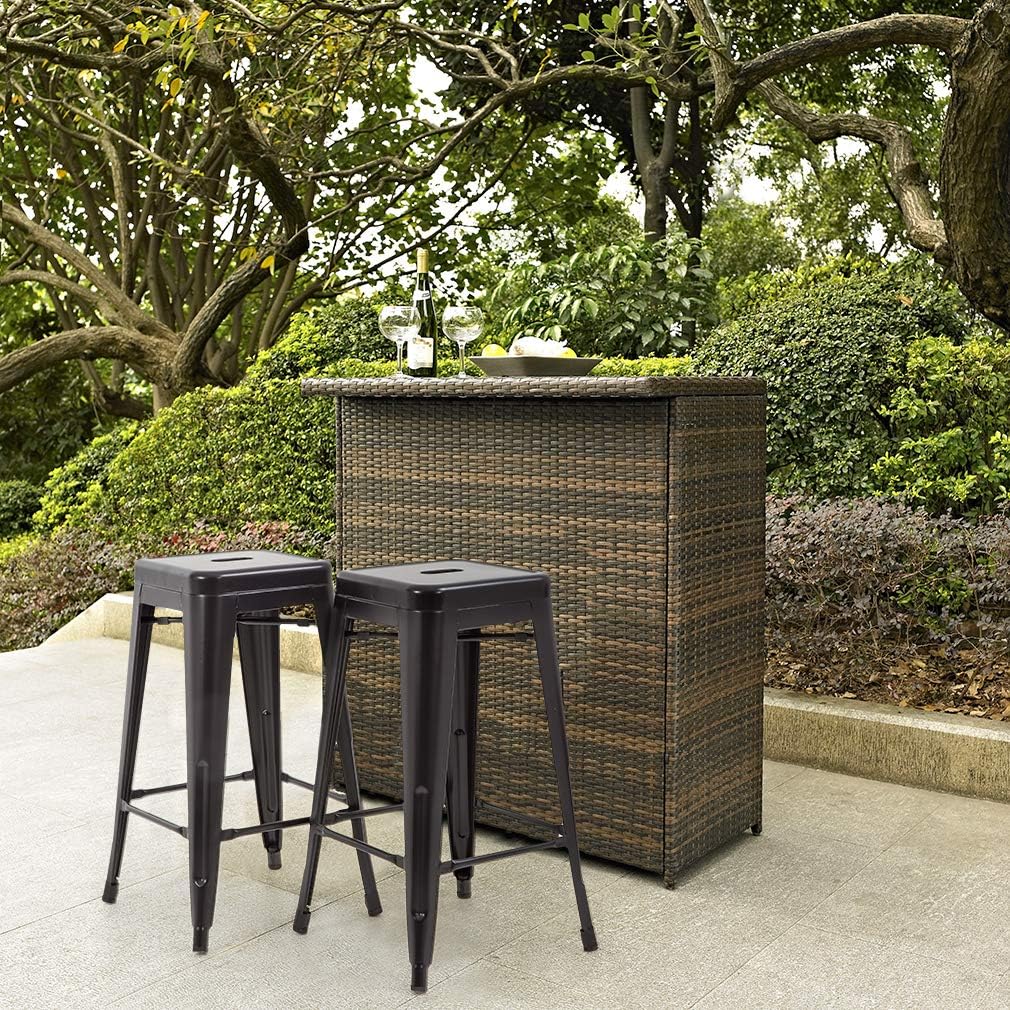 Bar Stools Set of 4 Counter Stool Metal Bar Stools 30 Inches Height Industrial Bar Chairs