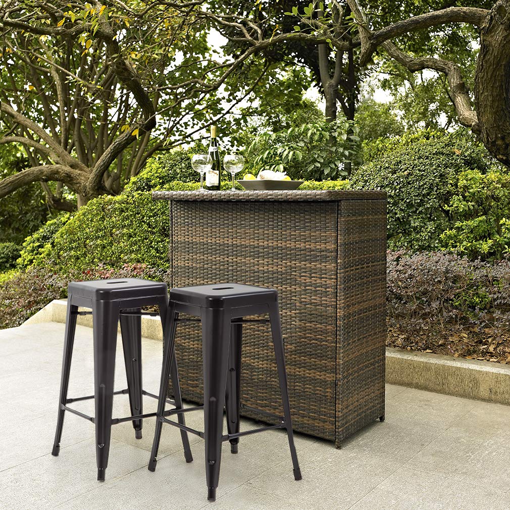 Bar Stools Set of 4 Counter Stool Metal Bar Stools 30 Inches Height Industrial Bar Chairs