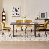 Modern Upholstered Dining Chairs Set of 4 - Water Resistant Fabric with Metal Legs