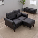 Convertible Sectional Sofa Couch, 2 and 3 Seat L Shaped Sofa with Armrest Small Couch Ottoman