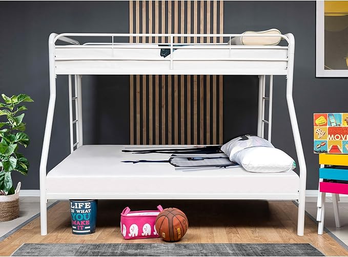 Twin Over Twin Metal Bunk Bed in Black