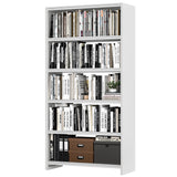 Bookshelf,5 Tier Bookshelves,69" Tall White Bookcase Shelf Storage Organizer