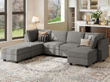 Modular Sofa with Storage Seat U Shaped Couch Modular Sectional Sofa