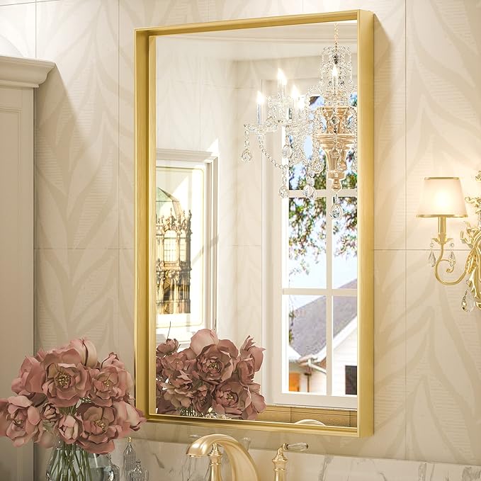 Black Bathroom Mirror  Rectangular Wall Mirror